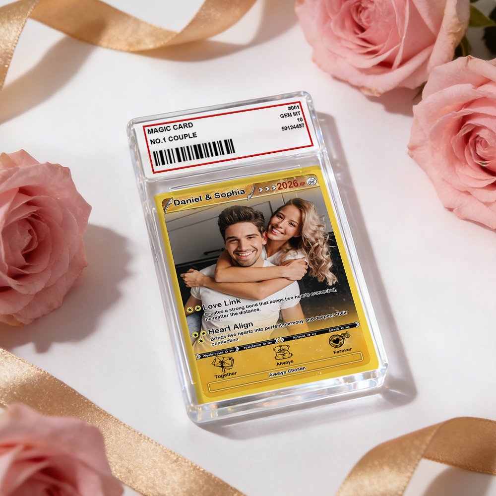 Personalized Valentine’s Day Power Couple Card, Custom Anniversary Card Couple Photo Anime Style, Best Valentine's Day Gift for Lover - aiprintlab