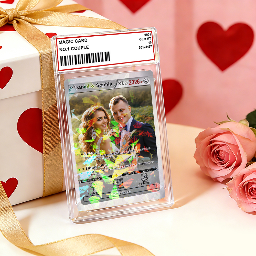Personalized Valentine’s Day Power Couple Card, Custom Anniversary Card Couple Photo Anime Style, Best Valentine's Day Gift for Lover - aiprintlab