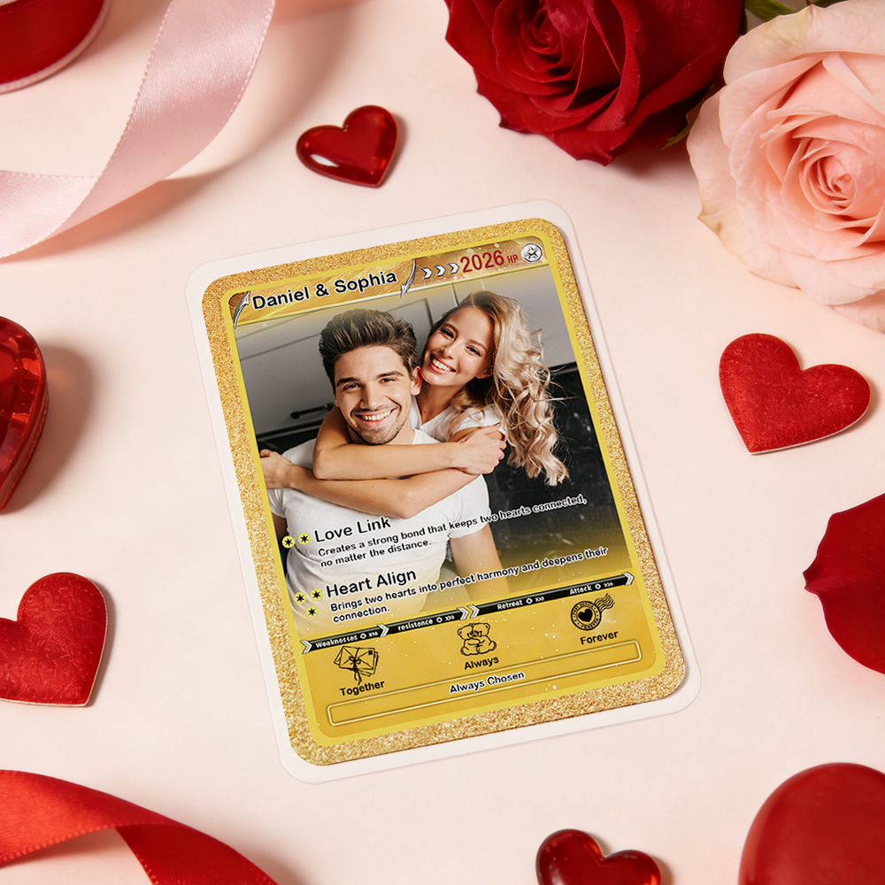Personalized Valentine’s Day Power Couple Card, Custom Anniversary Card Couple Photo Anime Style, Best Valentine's Day Gift for Lover - aiprintlab