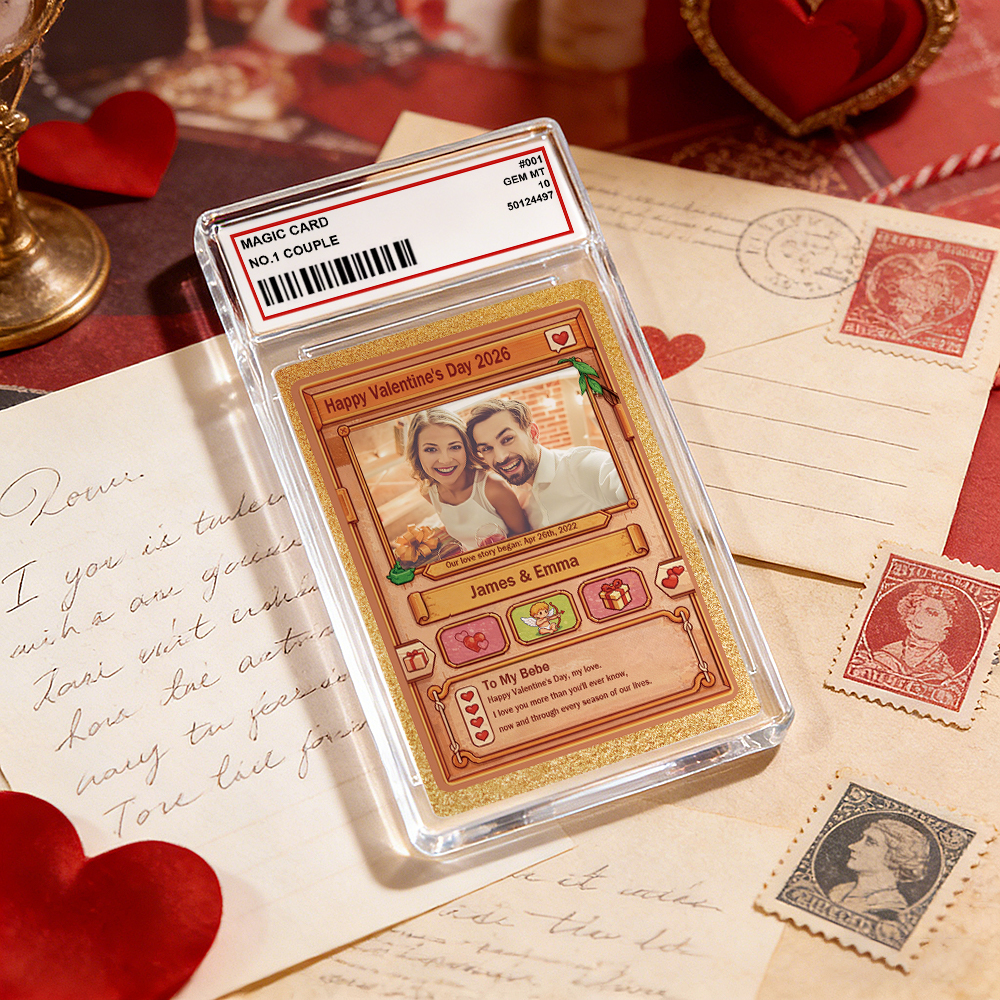 Personalized Valentine’s Day Power Couple Card, Custom Anniversary Card Couple Photo Anime Style, Best Valentine's Day Gift for Lover - aiprintlab