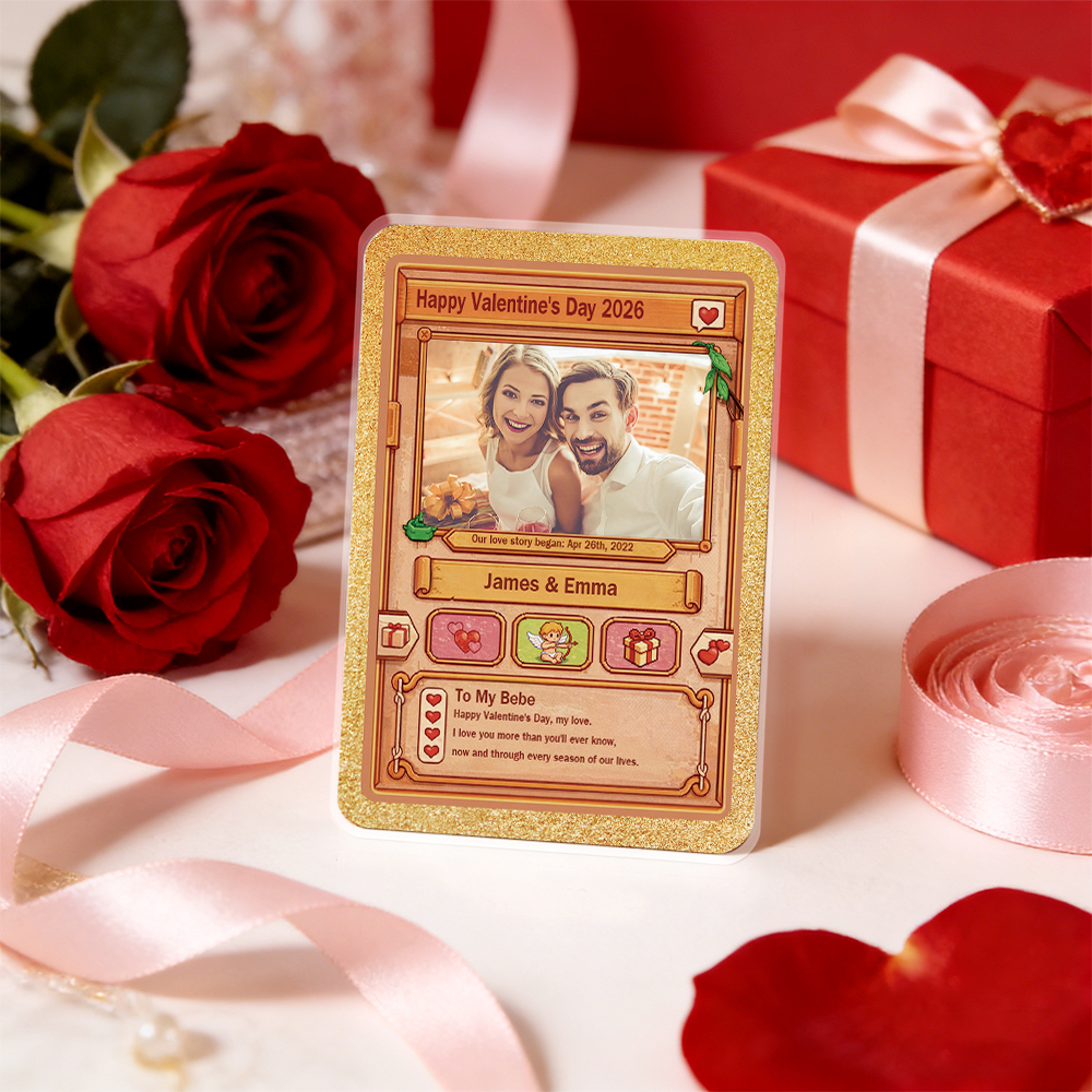 Personalized Valentine’s Day Power Couple Card, Custom Anniversary Card Couple Photo Anime Style, Best Valentine's Day Gift for Lover - aiprintlab