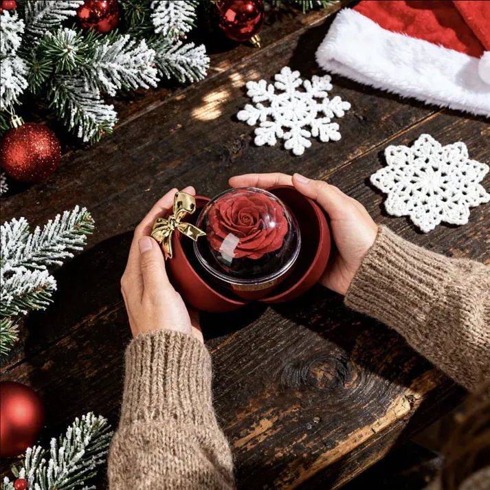 Rose Flower Gift Box with Necklace & Elegant Romantic Jewelry Gift for Her - aiprintlab