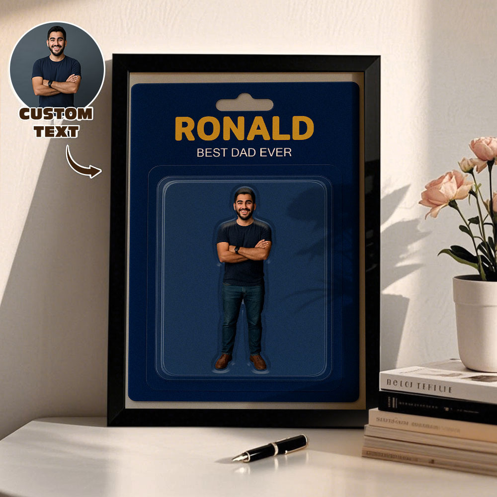 Custom Action Figure Portrait Personalized Figure Art with Photo 2D Flat Printed Image Toy Box Style Unique Gift for Family Couple Anniversary Birthday