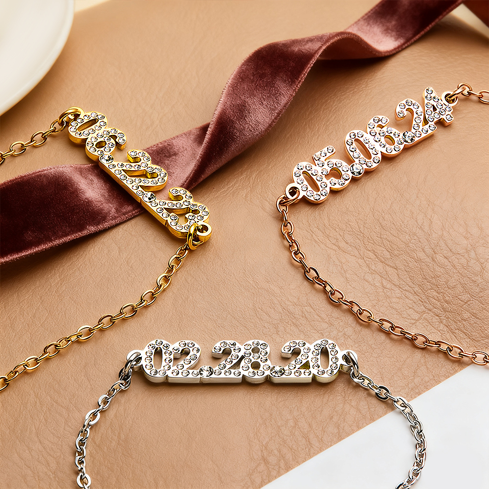 Personalized Date Bracelet Custom Anniversary Date Bracelet for Her  Minimalist Engraved Date Bracelet Meaningful Valentine’s Day Gift - aiprintlab