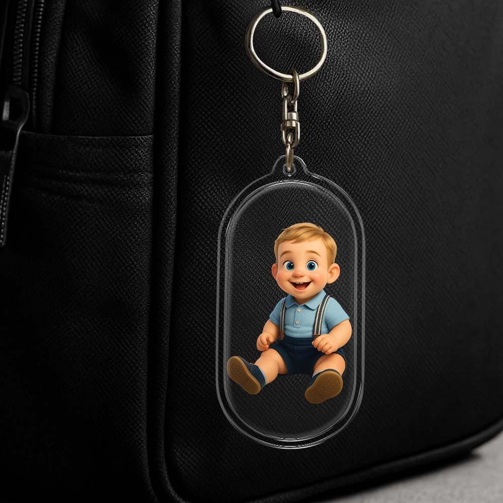 Custom Couple Keychain Personalized Acrylic Cartoon Keychain Photo Bag Charm Unique Keepsake Gift For Lover Anniversary Birthday Valentine's Day Holiday Gift