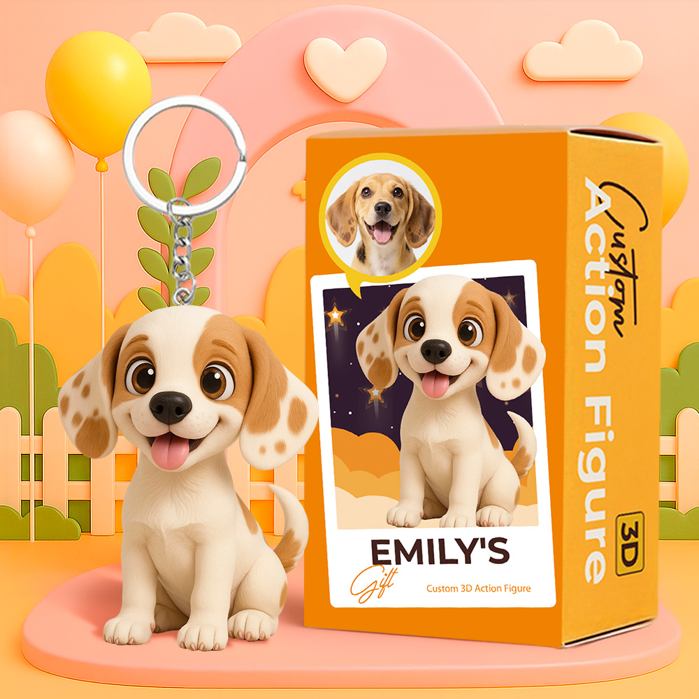 Personalized Cartoon Pet Keychain Custom 3D Animal Figure Cute Dog Cat Avatar Gift for Pet Lovers - aiprintlab