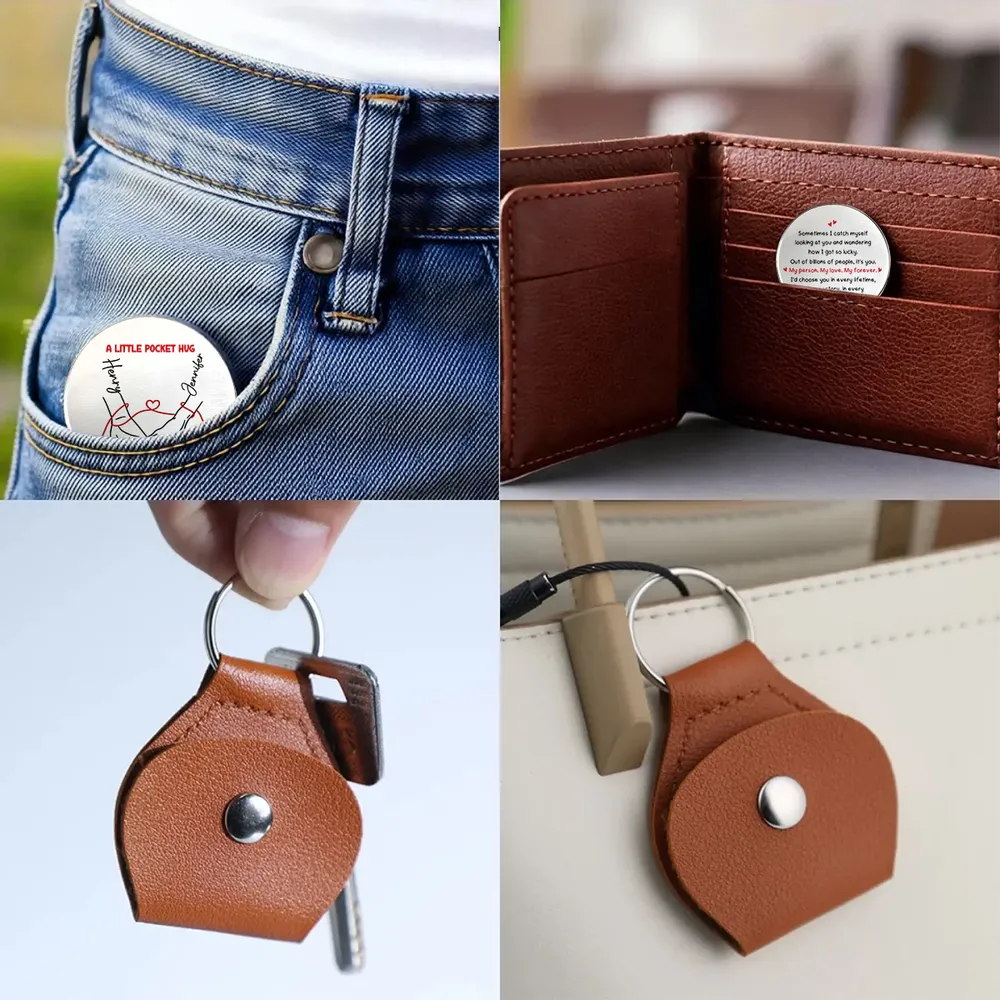 How Lucky I Am Personalized Lucky in Love Pocket Hug Keepsake Custom Pocket Hug Keychain for Long Distance Valentine's Day Gifts - aiprintlab