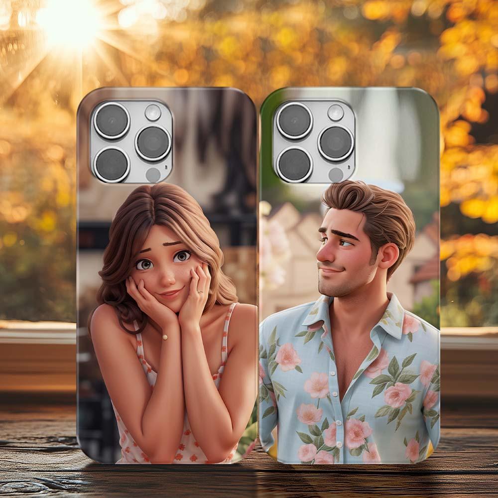 Custom Name Christmas Town Phone Case for iPhone 16 15 14 13 12 11 X MagSafe case, house personalis For Dad