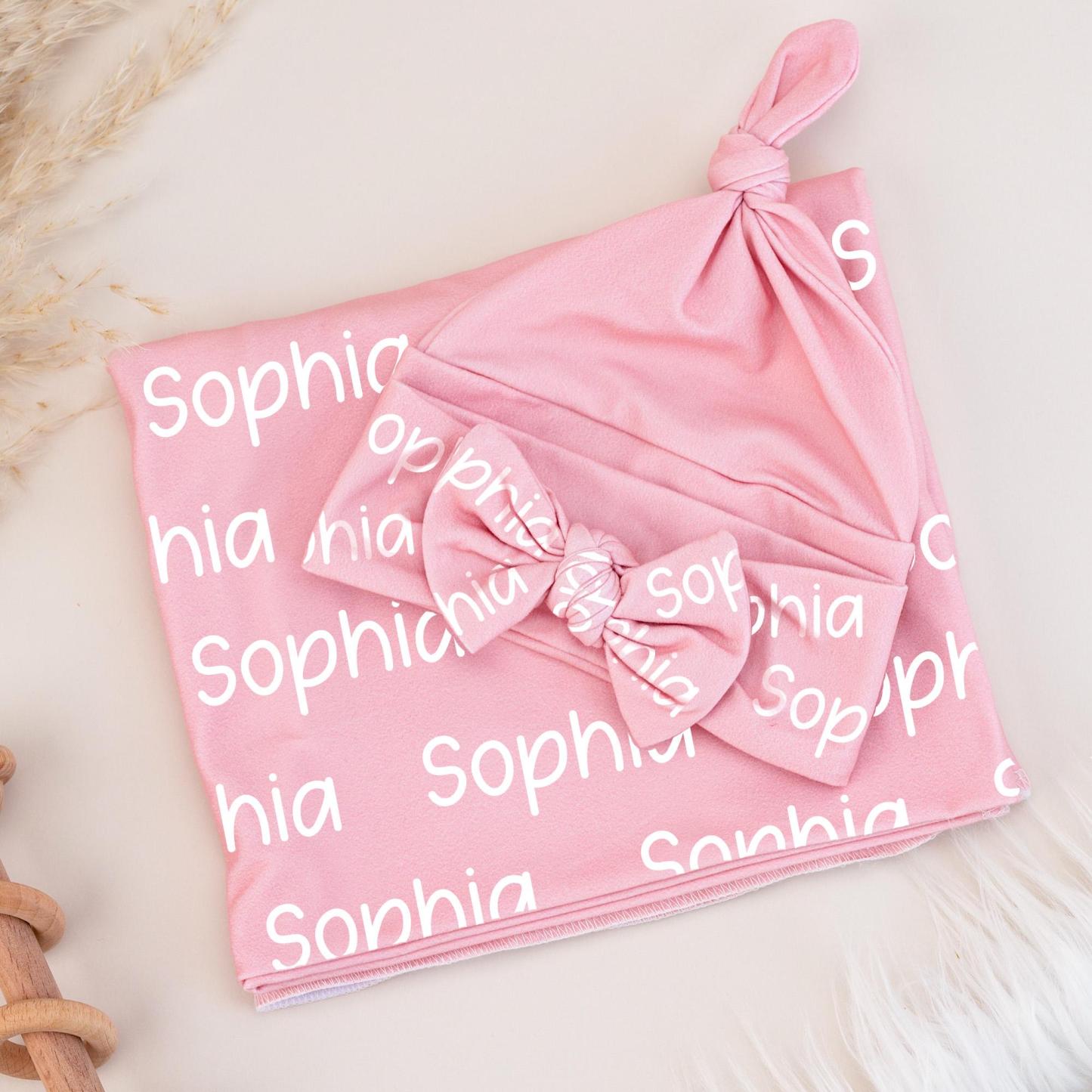 Personalized Name Swaddle Blanket Custom Name Baby Blanket Newborn Coming Home Gift for New Mom