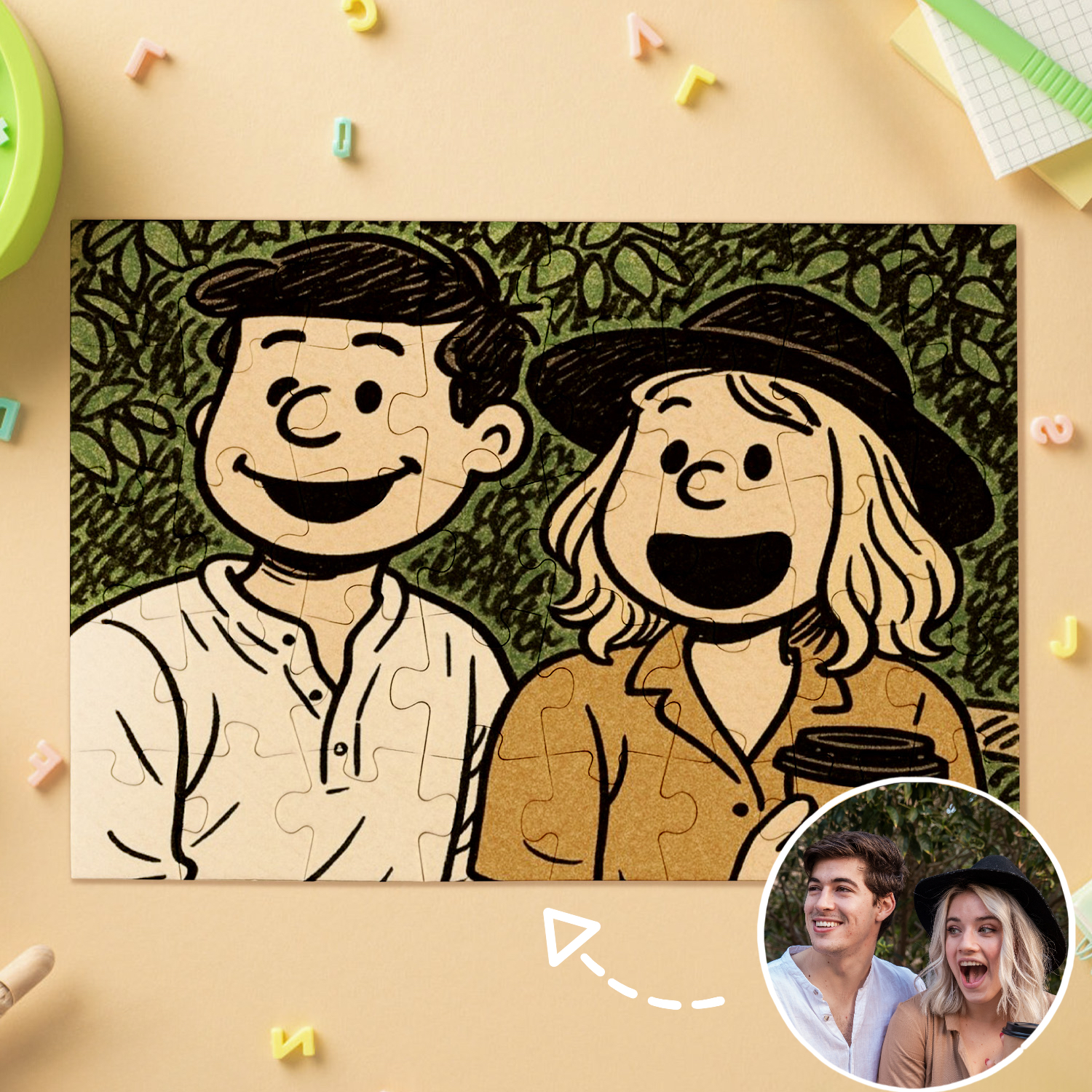 Custom Photo Puzzles Personalized Comic Cartoon Style Image Puzzles