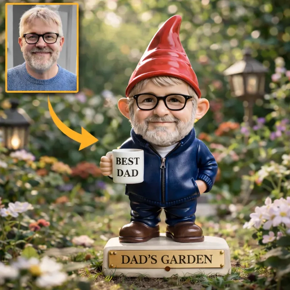 Custom Gnome From Any Photo - Personalized Gardening Acrylic Plaque Stake - aiprintlab