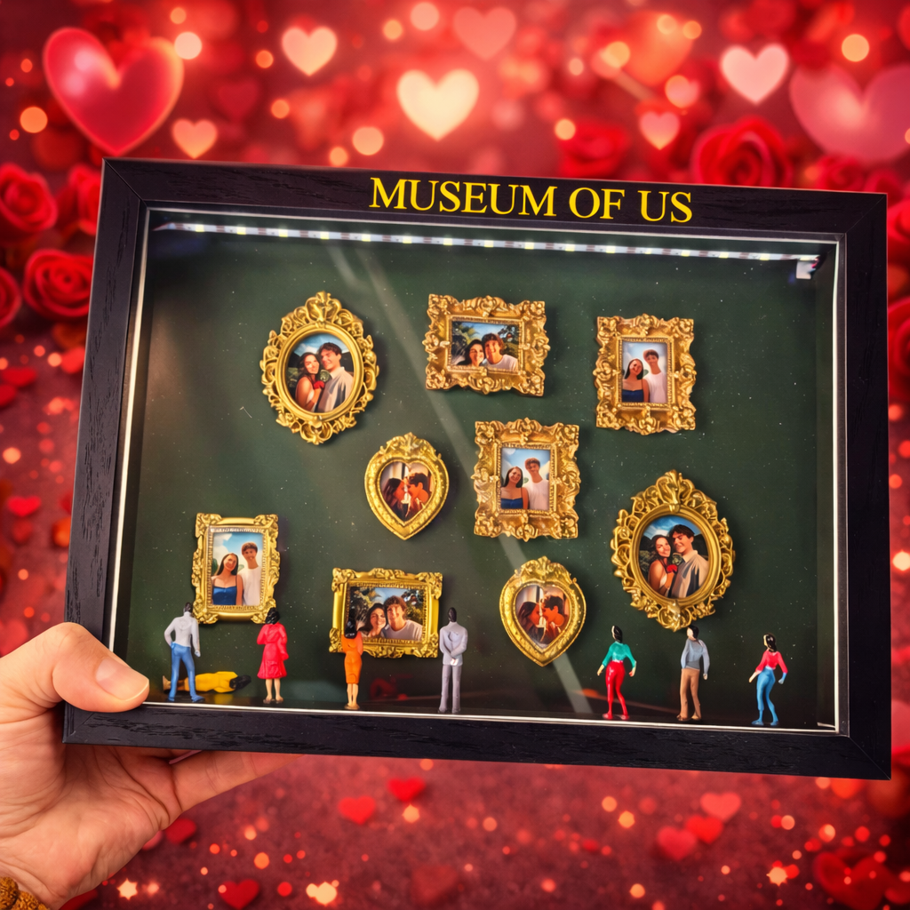 Museum of Us Frame Personalized Couples Gift for Her Cute Miniature Museum Text Photo Gifts Meaningful Gift Valentine's Day Anniversary Gift- Custom Museum of us Frame