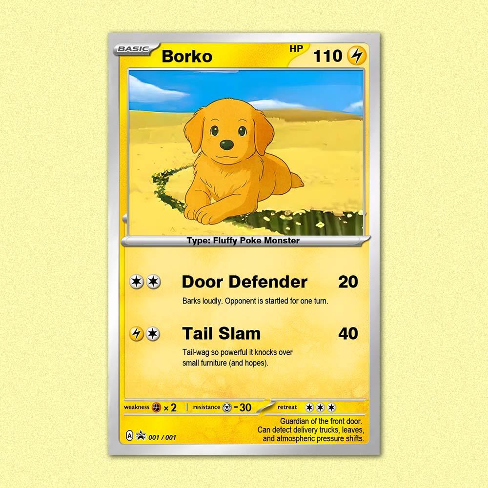 Custom POKE Pet Card from Photo - Personalized Cartoon Gift for Cat Lovers - Funny Poke Style Poster - aiprintlab