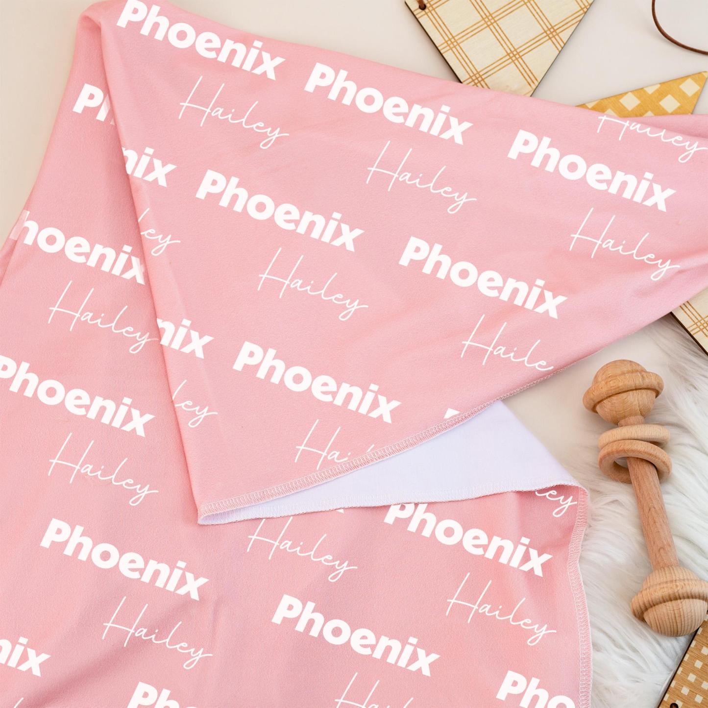 Personalized Name Swaddle Blanket Custom Name Baby Blanket Newborn Coming Home Gift for New Mom