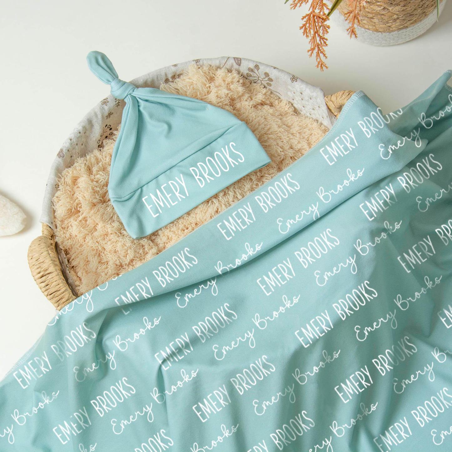 Personalized Name Swaddle Blanket Custom Name Baby Blanket Newborn Coming Home Gift for New Mom