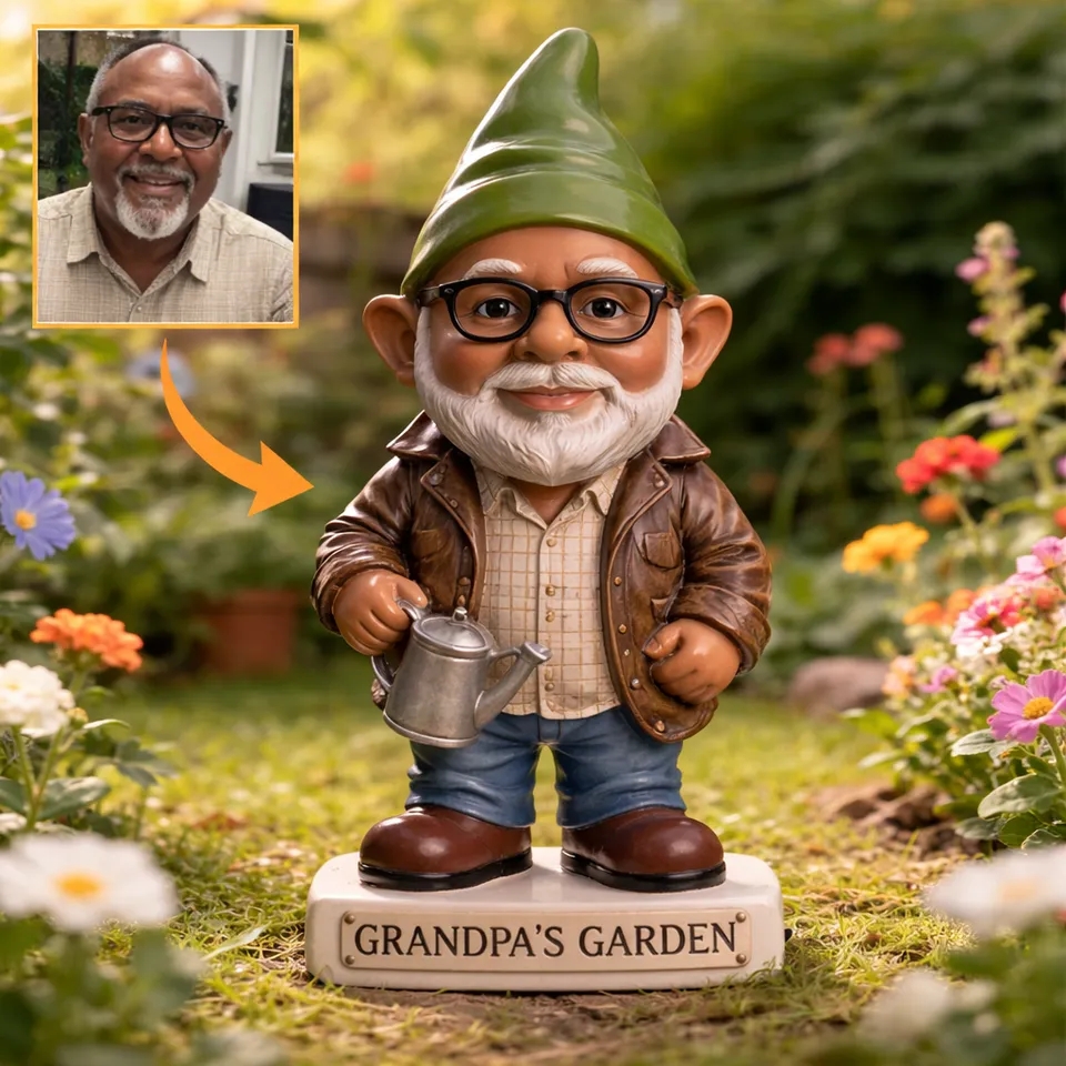 Custom Gnome From Any Photo - Personalized Gardening Acrylic Plaque Stake - aiprintlab
