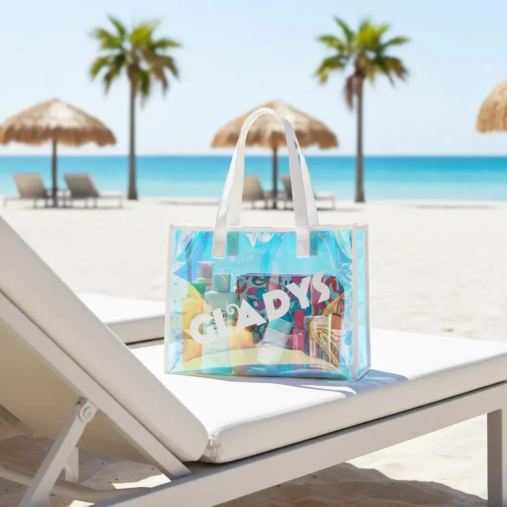 Personalized Beach Bag Custom Name Clear PVC Tote Bag Bridesmaid Totes Bag Bridesmaid Gifts  Gifts for Her