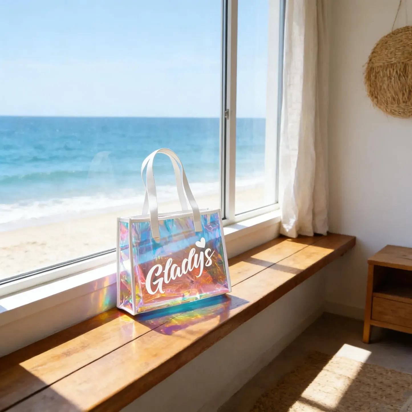 Personalized Beach Bag Custom Name Clear PVC Tote Bag Bridesmaid Totes Bag Bridesmaid Gifts  Gifts for Her