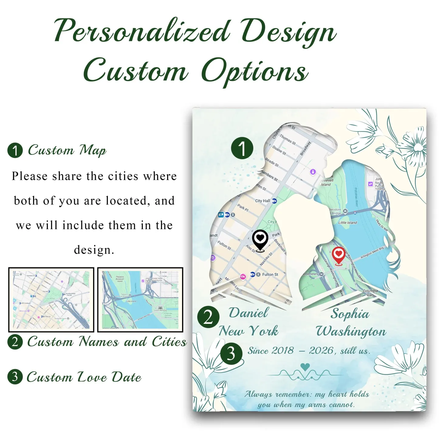 Personalized Long Distance Love Map Blanket Custom Our Love Story Map Blanket with Two Locations and Anniversary Date Gifts for Her