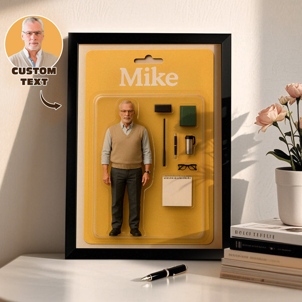 Custom Action Figure Portraits Flat Frame | Personalized Toy Box Art | Custom Photo Frame Decorations