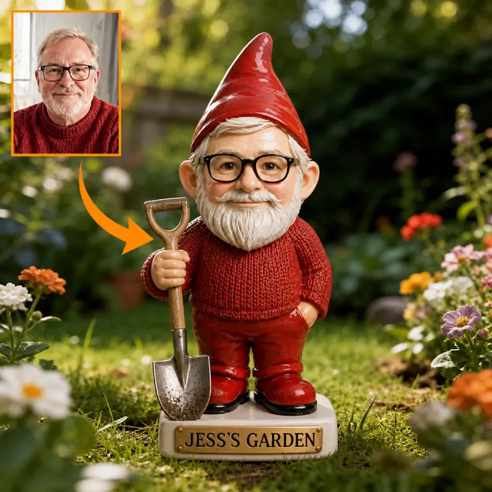 Custom Gnome From Any Photo - Personalized Gardening Acrylic Plaque Stake Gift For Him, Dad, Grandpa - aiprintlab