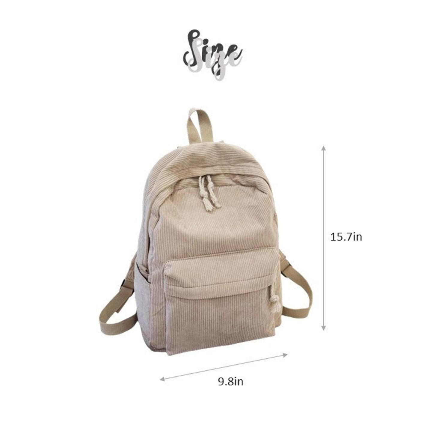 Handmade Corduroy Backpack: Personalized Embroidered School Bags for Kids and Toddlers