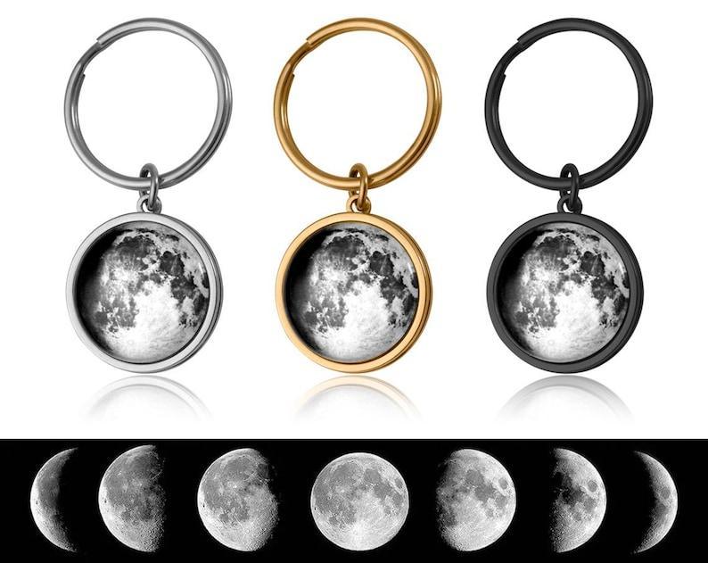 Personalized Date & Moon Phase Keychain Custom Calendar & Moon Keychain Your Special Day Moon Keychain Anniversary Gift - aiprintlab