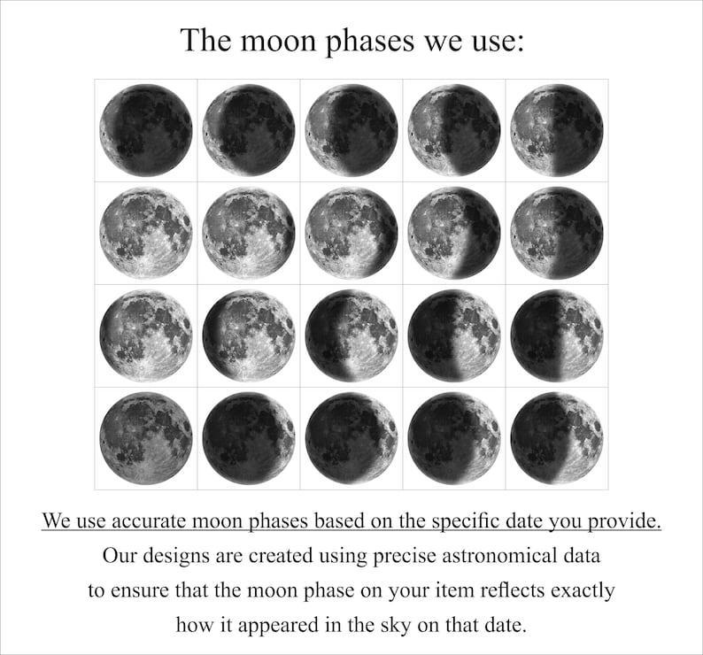 Personalized Date & Moon Phase Keychain Custom Calendar & Moon Keychain Your Special Day Moon Keychain Anniversary Gift - aiprintlab