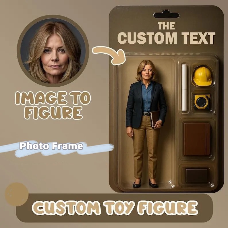 Custom Action Figure Portraits | Personalized Toy Box Art | Custom Photo Frame Decorations | Engineer Style - Photowatch