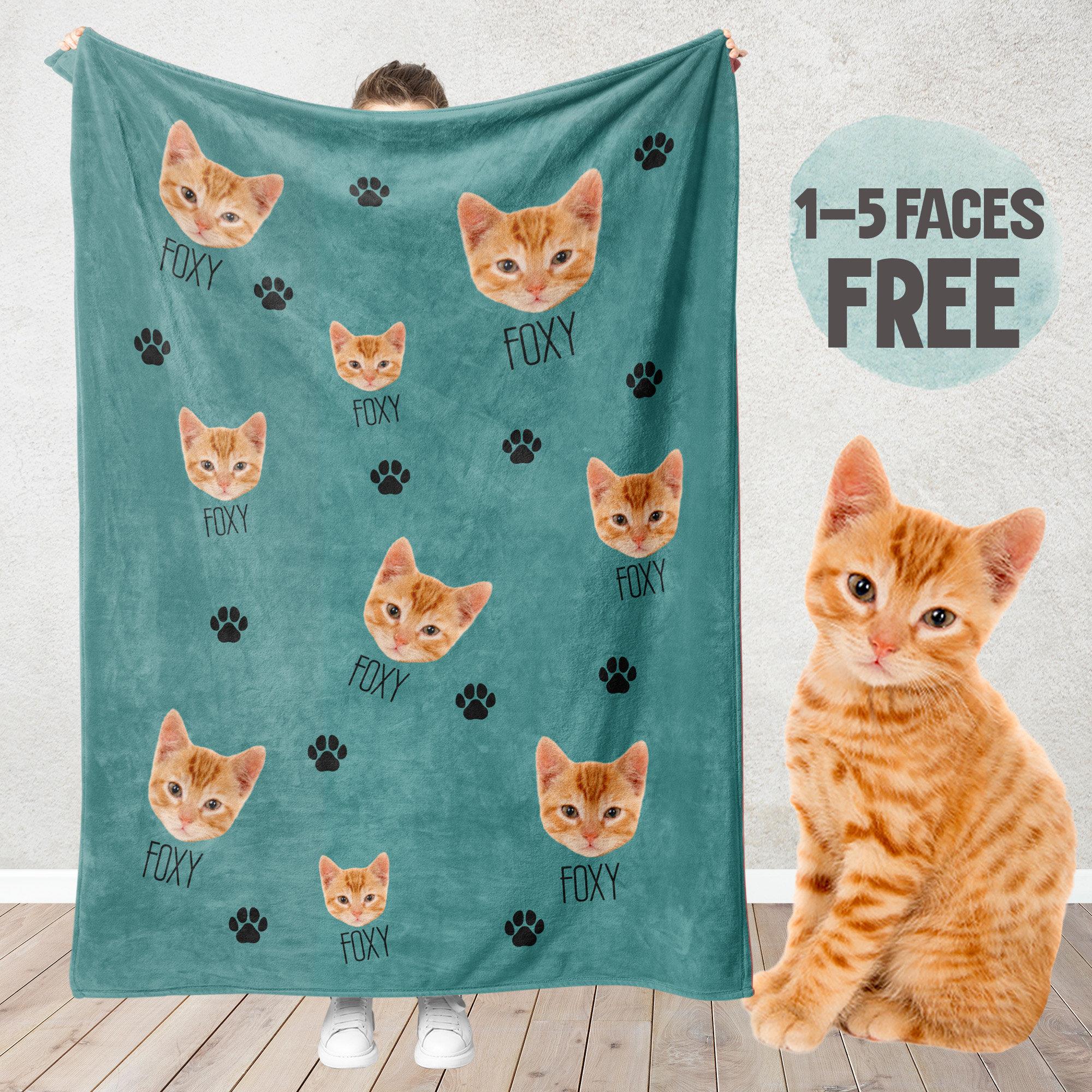Personalized Cat Blanket, Cat Lover Gift, Custom Photo Blanket, Pet Photo Blanket, Photo Blanket Customized, Cat Dad Gift, Cat Mom Gift