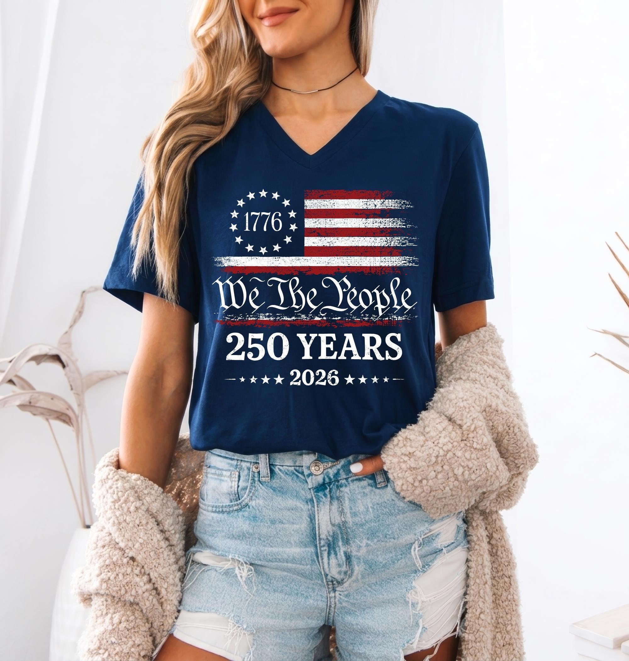 250th America Anniversary T Shirt We The People 1776 2026 Patriotic Graphic Tee