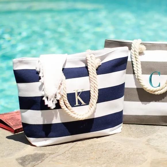 Personalized Embroidered Beach Bag, Bridesmaid Gift Custom Name Tote Bag, Bridal Party Gift Bag, Monogrammed Beach Tote, Bride's Babe Gift Ideas