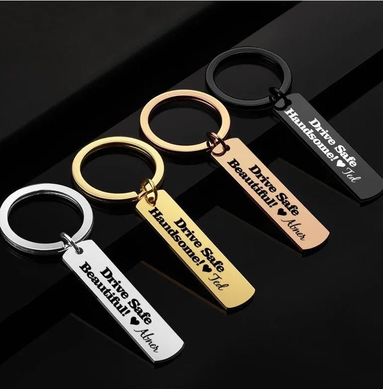 Personalized Drive Safe Handsome Beautiful Keychain - Custom Drive Safe Keychain - Valentine's Day Gift - aiprintlab