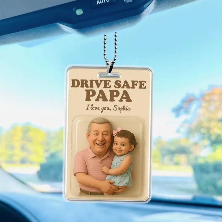 Personalized Father's Day Gift For Dad Custom Photo Action Figure Car Ornament Hanging Gift For Grandpa New Dad Gift Dad Gifts from Kids - Photowatch