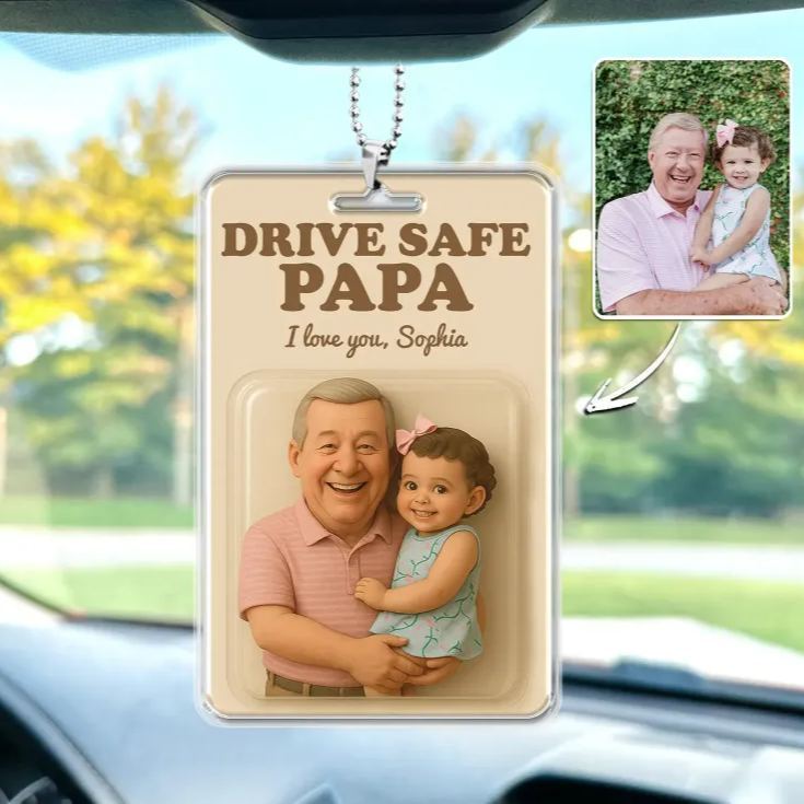 Personalized Father's Day Gift For Dad Custom Photo Action Figure Car Ornament Hanging Gift For Grandpa New Dad Gift Dad Gifts from Kids - Photowatch