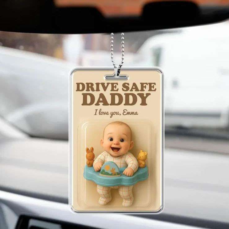 Personalized Father's Day Gift For Dad Custom Photo Action Figure Car Ornament Hanging Gift For Grandpa New Dad Gift Dad Gifts from Kids - Photowatch