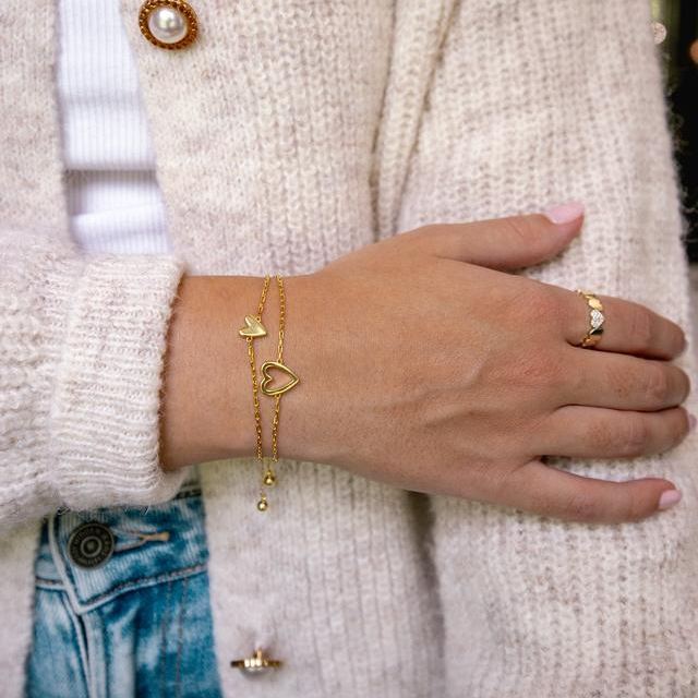 Matching Hearts Adjustable Bracelet Set Dainty Interlocking Heart Mom and Daughter Bracelets Love Connection Adjustable Bracelets Gifts for Mom - aiprintlab