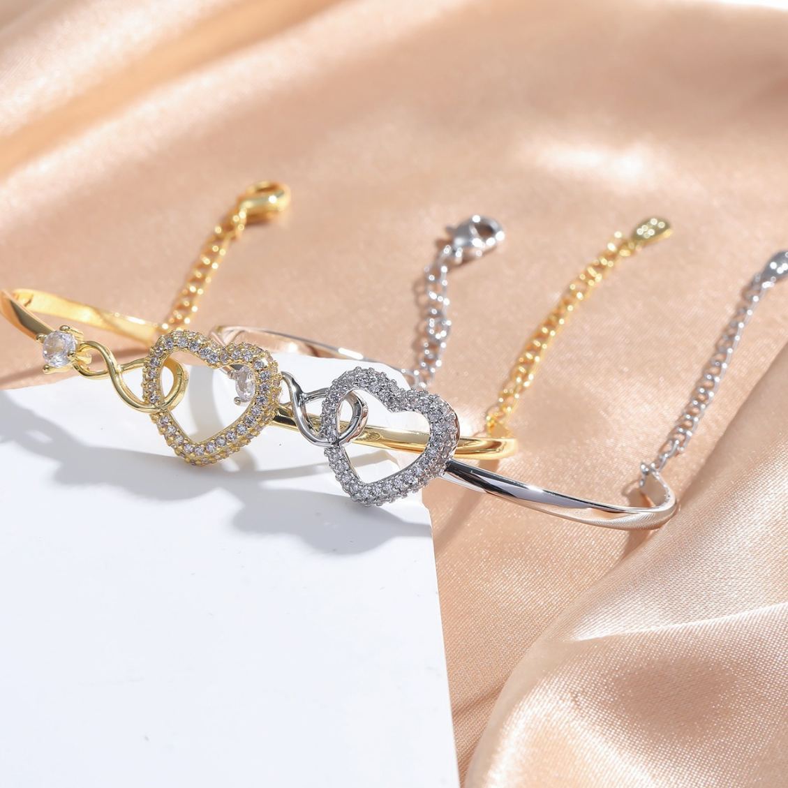 Eternal Heart Shining Love Bracelet Mother & Daughter  Perfect Gifts - aiprintlab