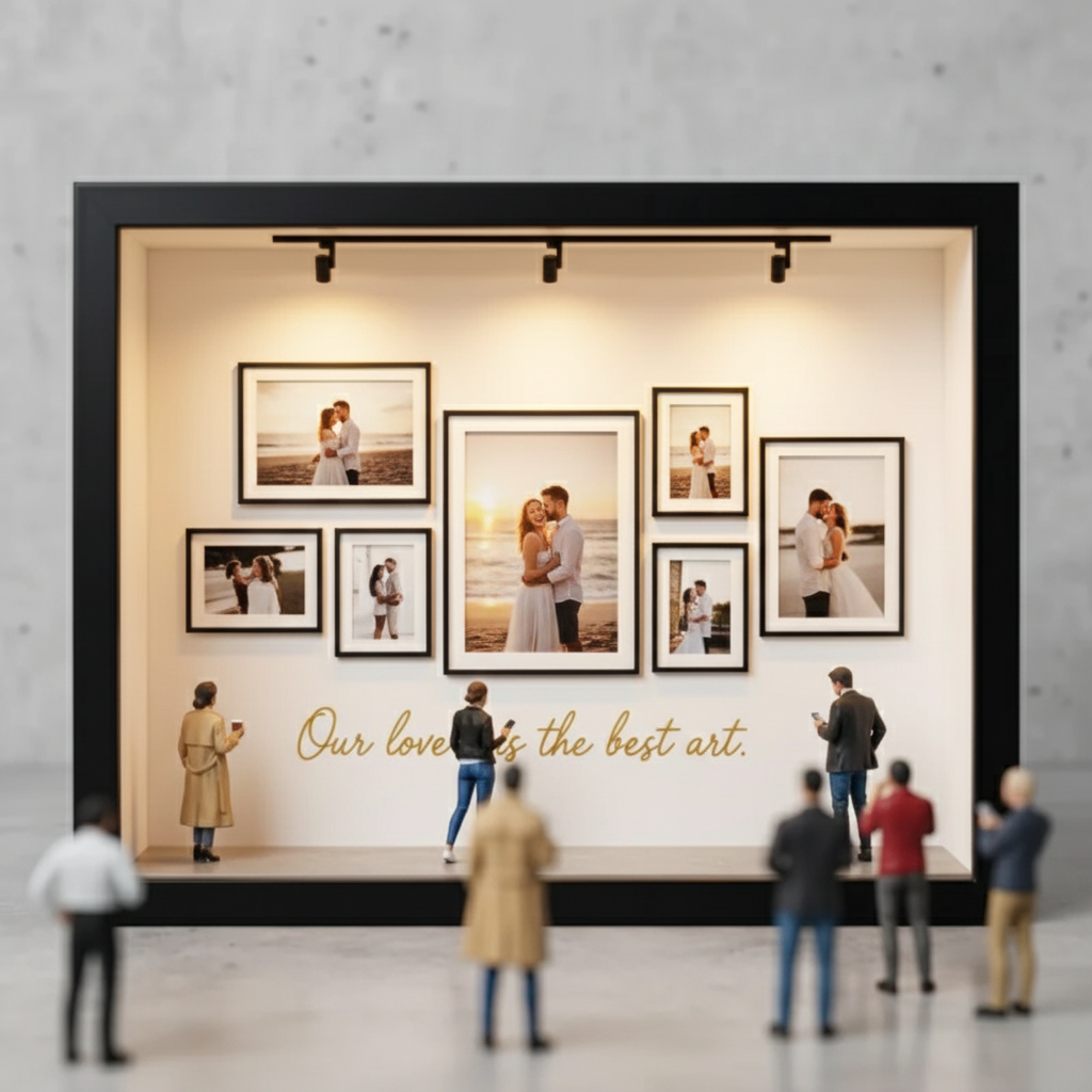 Custom Photo Mini Art Gallery Frame Personalized Museum of Us Frame Unique and Meaningful Gift for Her or Him