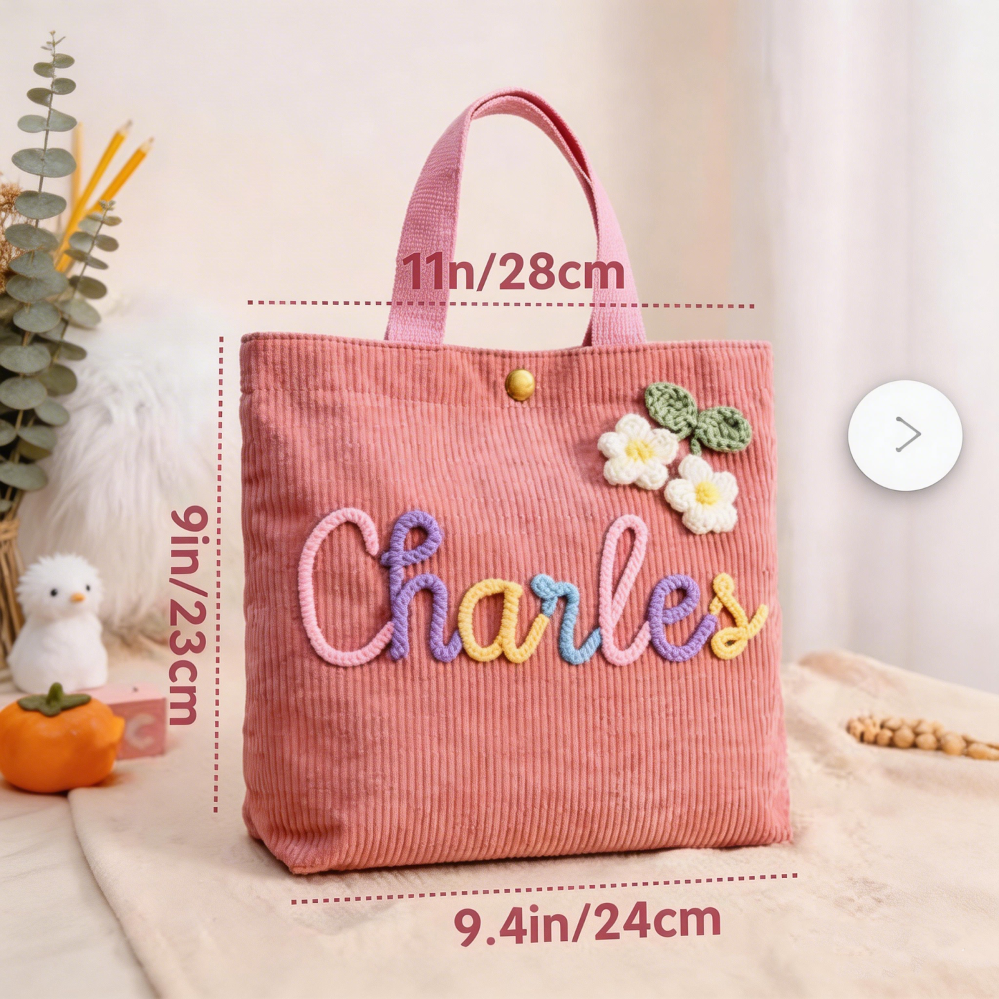 Personalized Quilted Handbag for Little Girls Custom Kids Mini Tote Bag Birthday Gift for Daughter