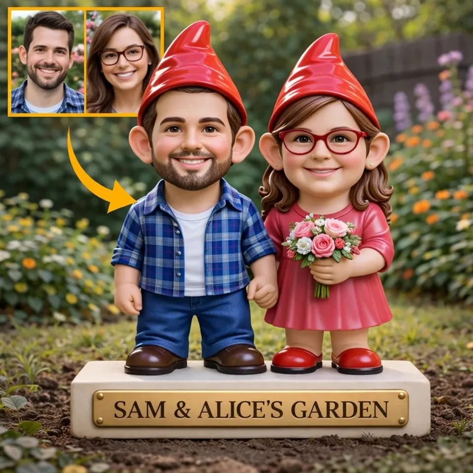 Custom Gnome From Any Photo - Personalized Gardening Acrylic Plaque Stake - aiprintlab