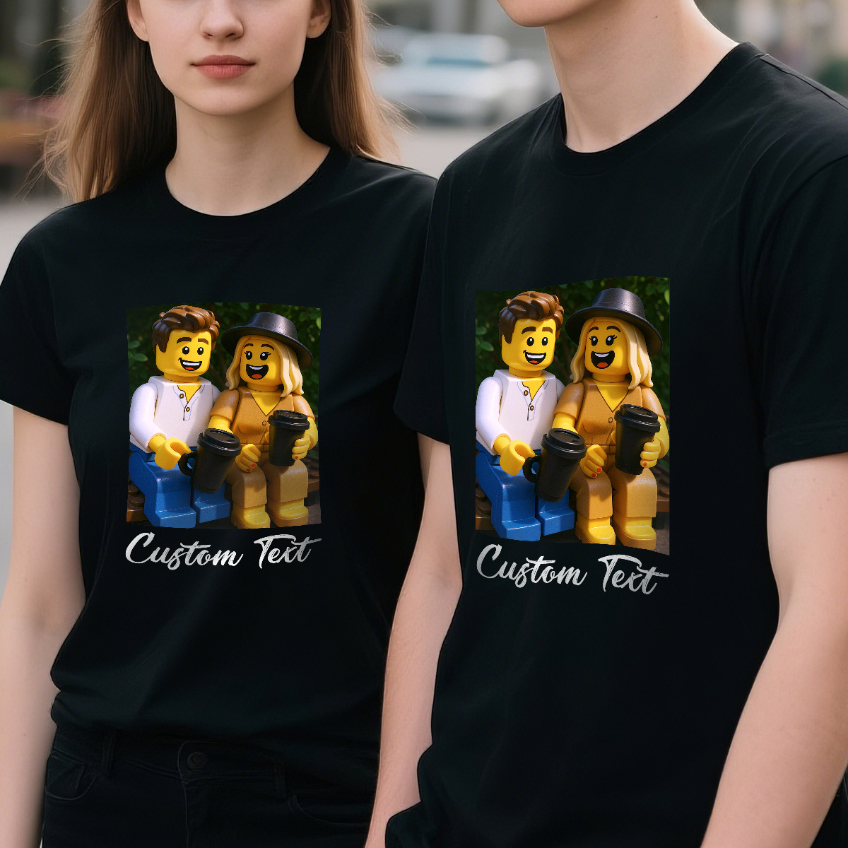 Personalized Anime Portrait Tshirt with Custom Text, Cartoon Style Drawing Shirt, Gift for Mom Dad Kids from Photo, Custom Gibli Art