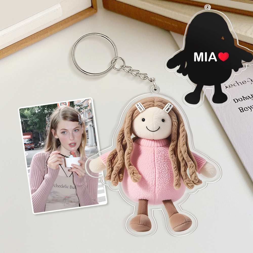 Custom Jelly Stuffed Toy Style Acrylic Keychain Custom Design Best Gift for Her