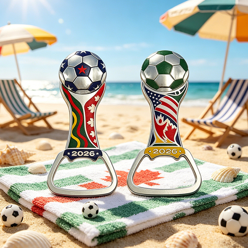 Soccer Championship Beer Opener Heavy Duty Football Shaped Cap Lifter Barware Creative Soccer Tournament Beer Cap Remover Fan Souvenir