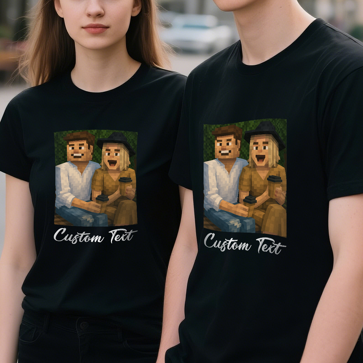 Personalized Anime Portrait Tshirt with Custom Text, Cartoon Style Drawing Shirt, Gift for Mom Dad Kids from Photo, Custom Gibli Art