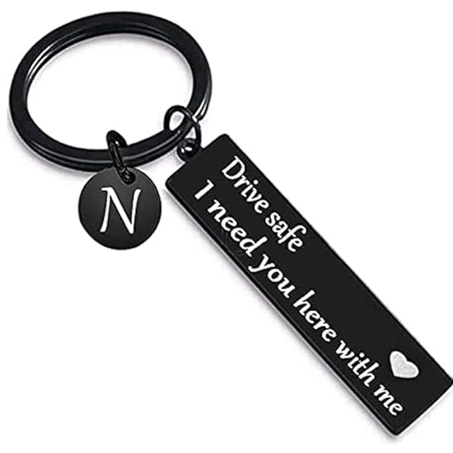 Drive safe keychain for boyfriend, 26 Letter Keychain, I Need You Here with me - aiprintlab