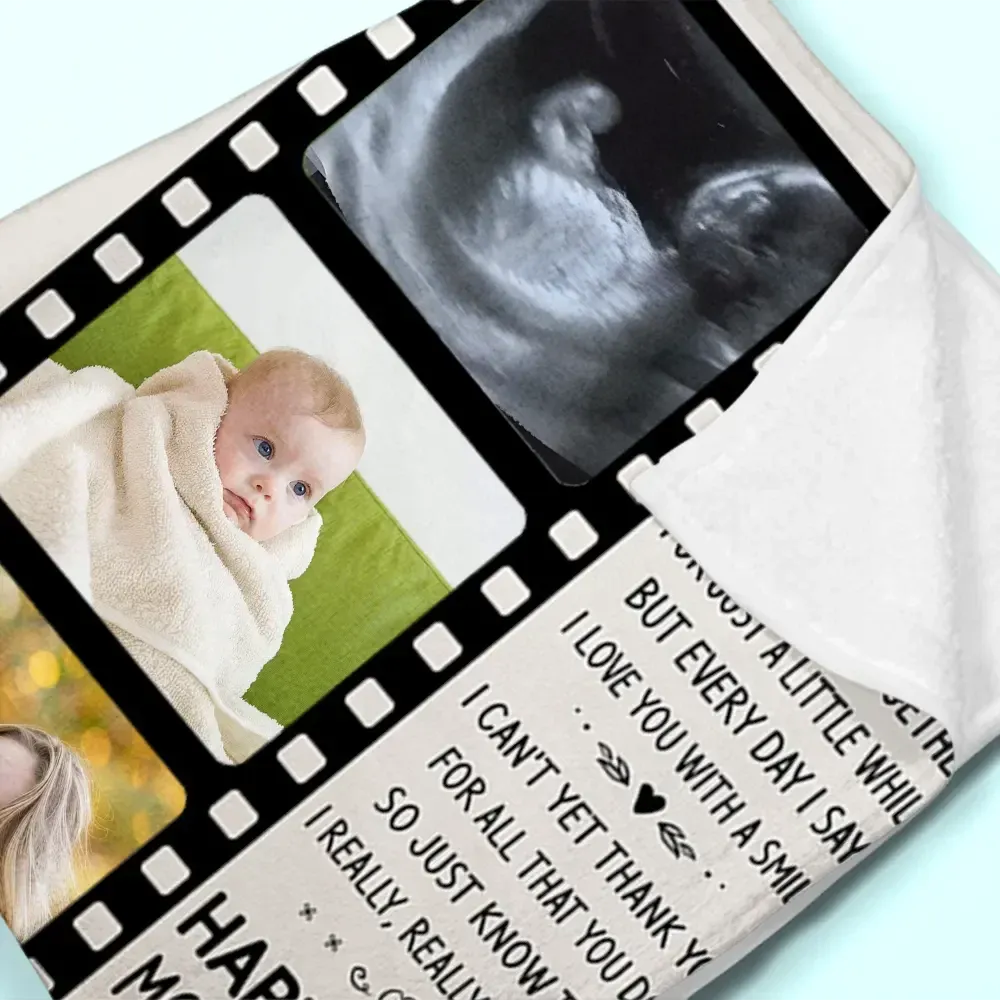 Personalized Happy First Mother's Day Blanket Custom Happy Mother's Day Blanket Mother's Day Timeline Blanket Gifts for Wife