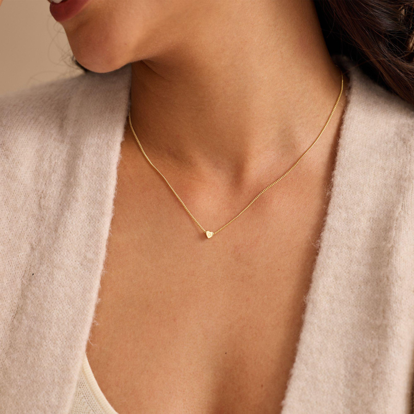 Personalized Initial Heart Necklace Custom Couple's Initial Heart Necklace Family or Lovers Initial Necklace Gifts for Her - aiprintlab