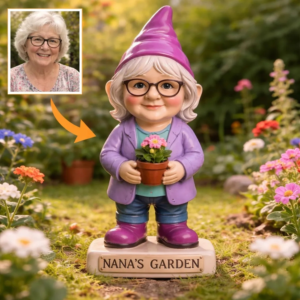 Custom Gnome From Any Photo - Personalized Gardening Acrylic Plaque Stake - aiprintlab