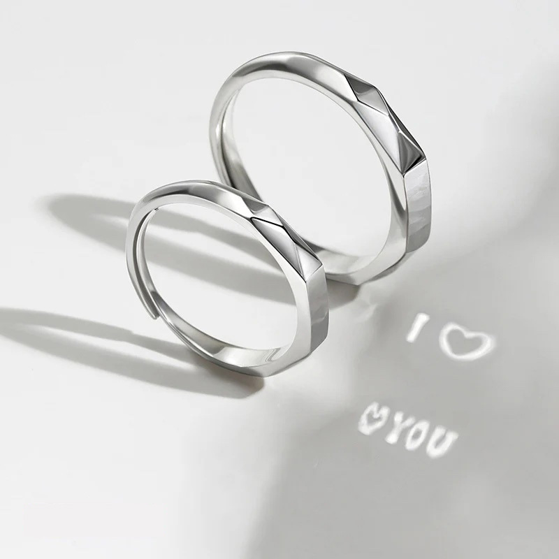 I Love You Projection Couple Rings – S925 Sterling Silver Romantic Gift For Couple - aiprintlab